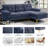 Tylisha 82.7" Tufted Sectional Sofa Solid Wood Frame Maximum Weight 1000LB-261977191-261977189