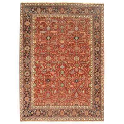 Traditional Hand Knotted Wool Oriental Area Rug in Red