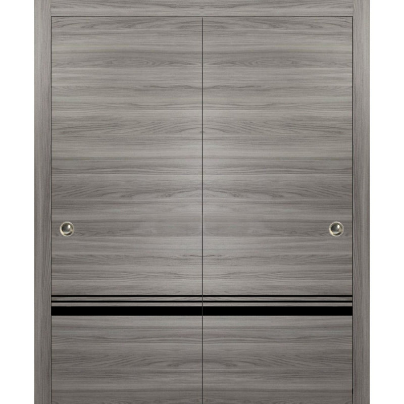 Porte de grange en bois massif massif, 72 po x 80 po, Frêne gingembre
