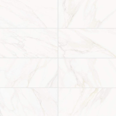 Carrelage mural en porcelaine dorée Calacatta 12 po x 24 po The Tile Life Savannah