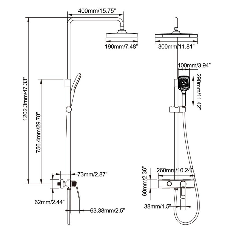 All-In-One Kit with Rough in-Valve, Matte Black