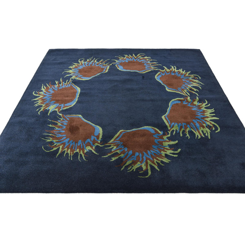 Tapis carré bleu marine Otto