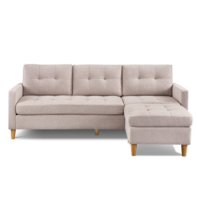 L-shape Sectional Sofa Couch with Ottoman,Convertible Sectional Sofa
