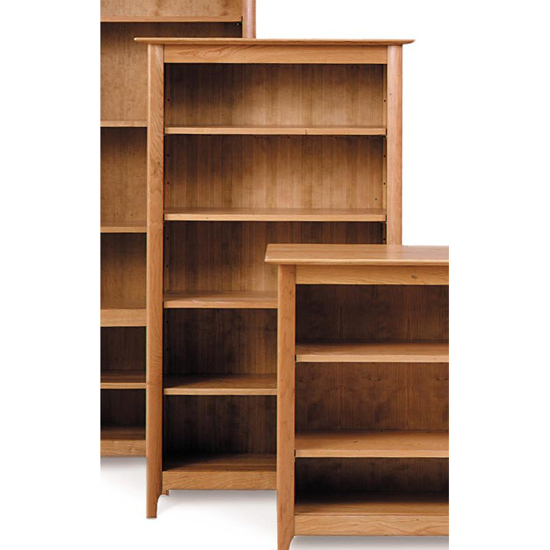 Sarah 34" W Solid Wood Standard Bookcase, Natural Cherry, 34" H x 34" W x 16" D, Conventional