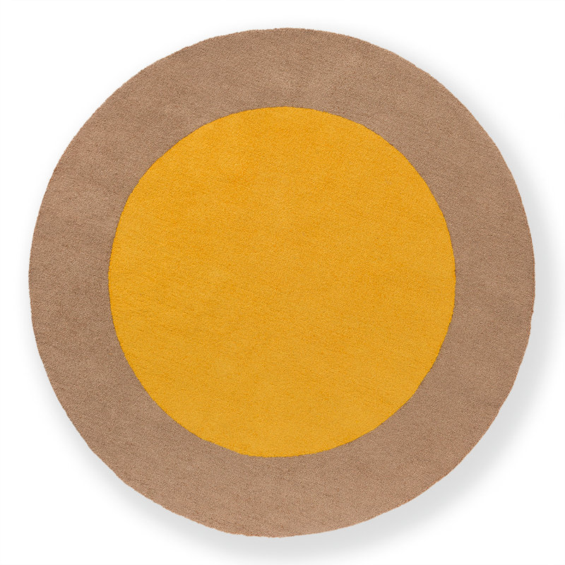 Habitat Festival Hand Tufted Area Rug in Yellow/Brown, Round 6'7"