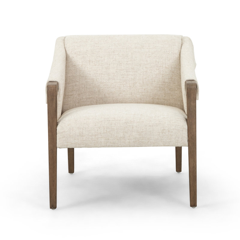 Karin 27" Wide Armchair, Thames Cream Polyester Blend, Brown