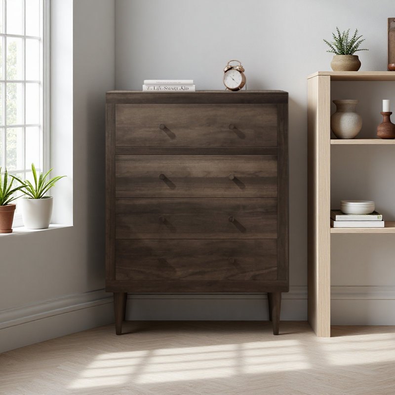 NORDIC 4-DRAWER CHEST, Walnut