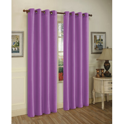 Mira Solid Semi-Sheer Grommet Curtain Panel Set
