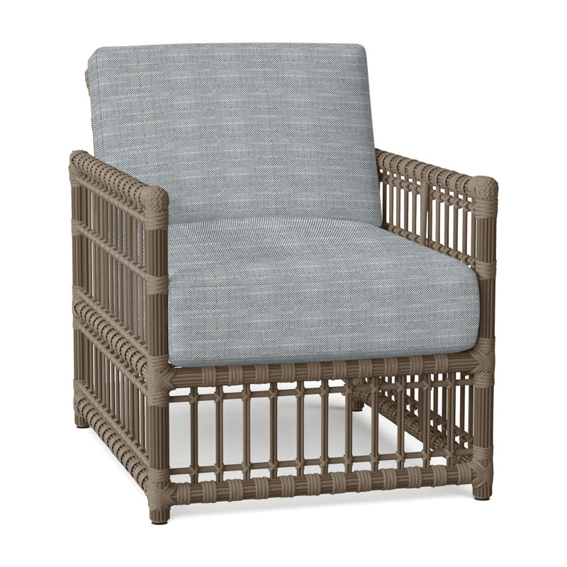 Newport Arm Chair with Cushions, Rollo Silver, No Welt, Newport #66 Burlap