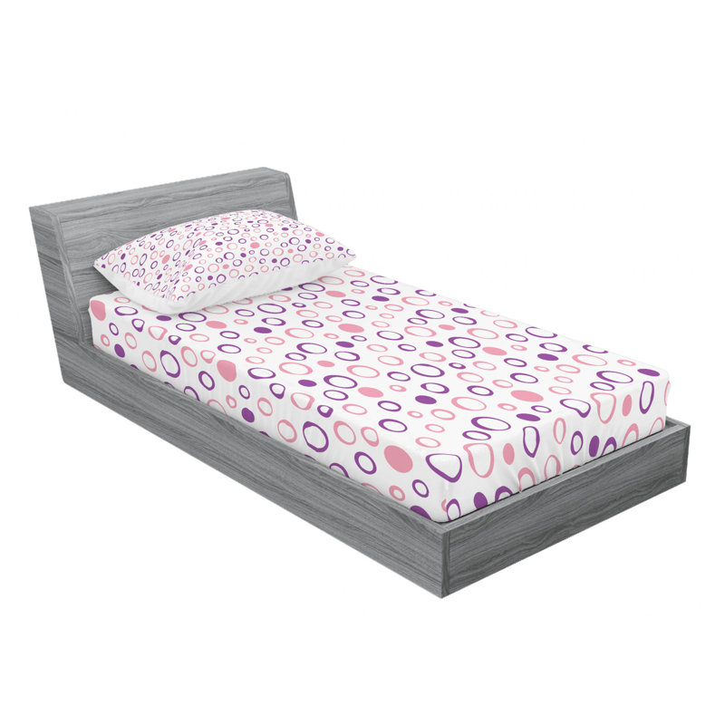 Microfiber Geometric Sheet Set, Twin Sheet Set with Fitted Sheet