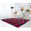 Tapis rouge / noir à poils longs Fitts-2020010073
