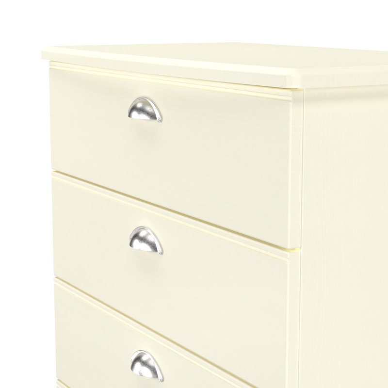 Conners 5 Drawer Chest in Reed & Riviera Oak (Ready Assembled), Cream
