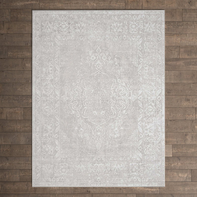 Tapis oriental gris / ivoire Dayton, Rectangle 3 pi x 5 pi 3 po