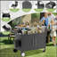 Chariot barbecue noir extérieur avec plateau à couches mobile et poubelle amovible