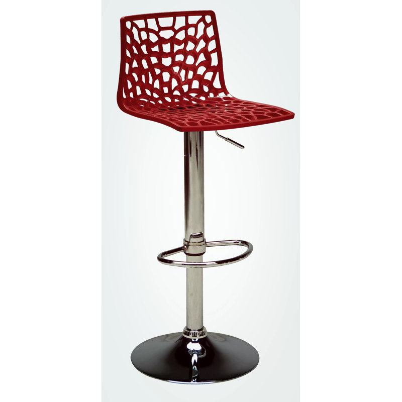 Adjustable Height Counter Stool, Red