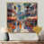 Toile avec cadre flottant or