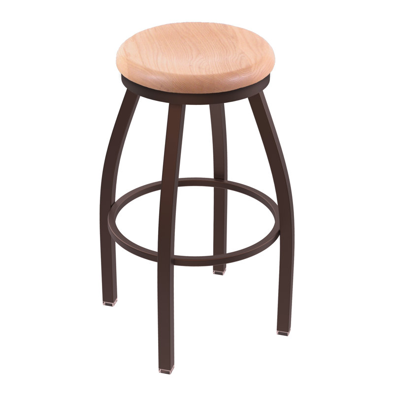 802 Misha Swivel Bar Stool, Bronze, Natural Oak, Bar Stool (30" Seat Height)