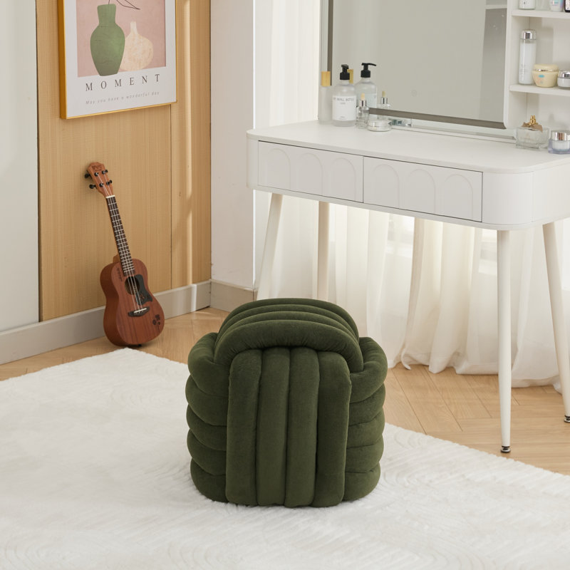 Repose-pieds en tissu Chenille, Vert