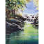 Paysage de rivière qui coule | Acrylique sur toile | Par Prabhas Parappur