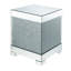 Table de bout carrée Hymir Glam avec plateau en verre miroitant en faux cristaux ronds