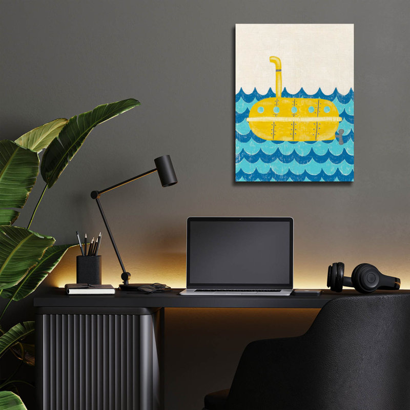 Art mural en verre épique «Trumans Voyage 4» par Chariklia Zarris, 12 po x 16 po