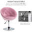Élégant siège de salon - rose, rond, hauteur réglable du tabouret en métal rose, cadre pour la maison
