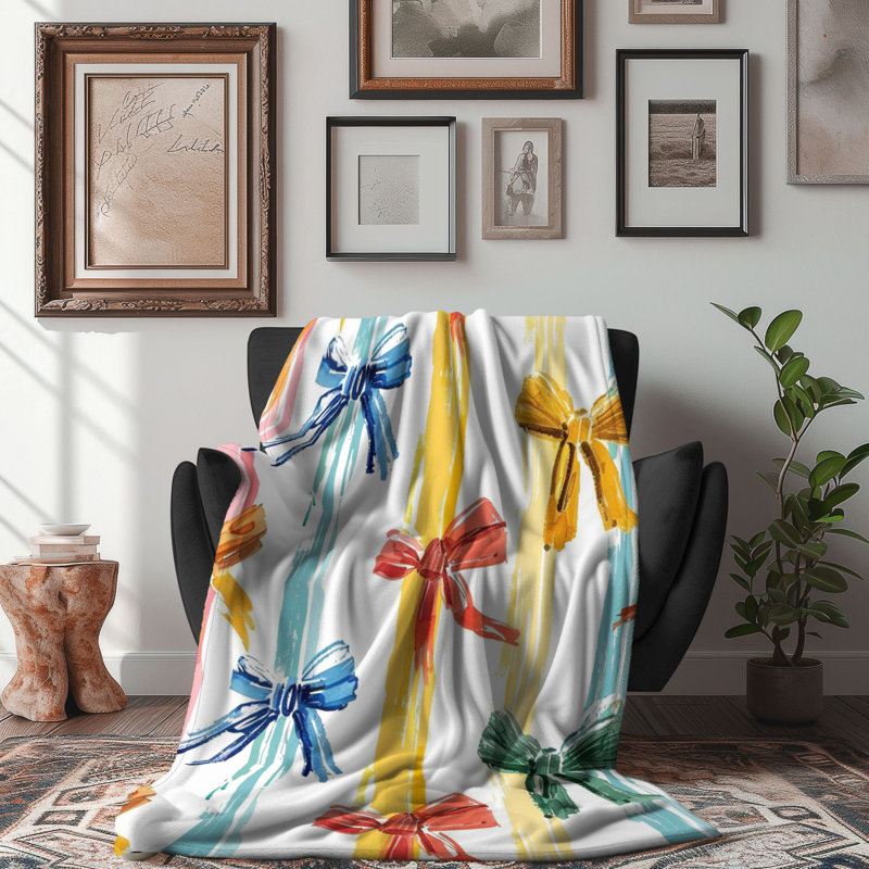 Rainbow Ribbon - 1 pièce Sherpa Premium, L 60 po x L 80 po