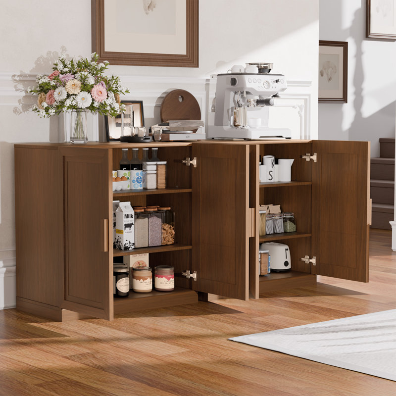 Armoire de rangement d'appoint en bois massif, Noyer, H 31 po x l 31 po x P 16 po