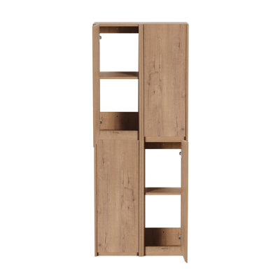 24" Bathroom Side Cabinet, 3-Soft Close Doors, Float Mounting Design