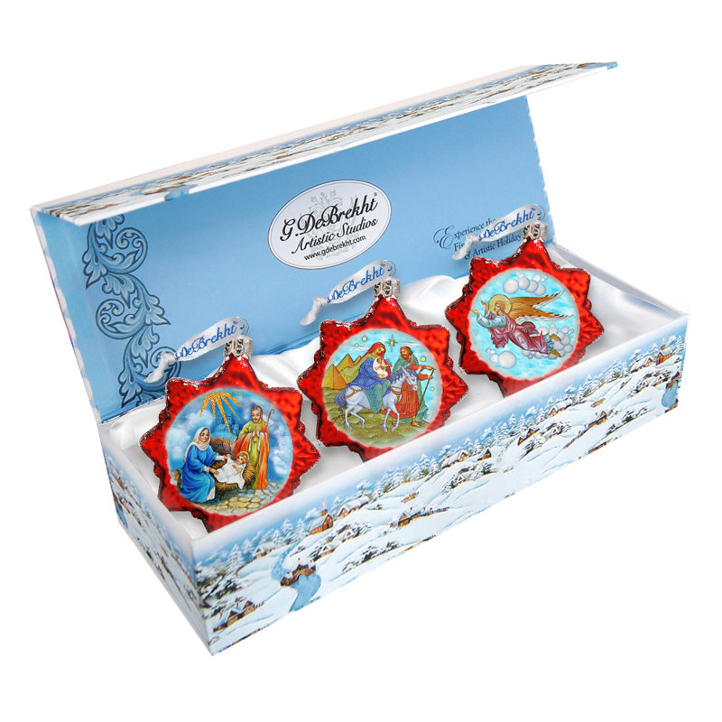 4'' Handmade Glass Holiday Shaped Ornament