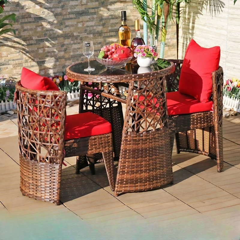 Viroqua Wicker 2 - Person Patio Conversation Set with Cushions