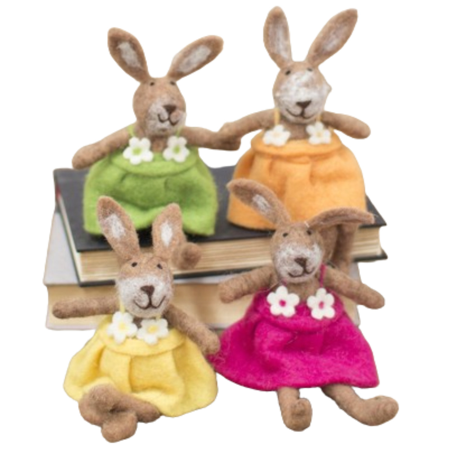 Kalalou 4 Pieces Felt Rabbits in Multicolor | Wayfair