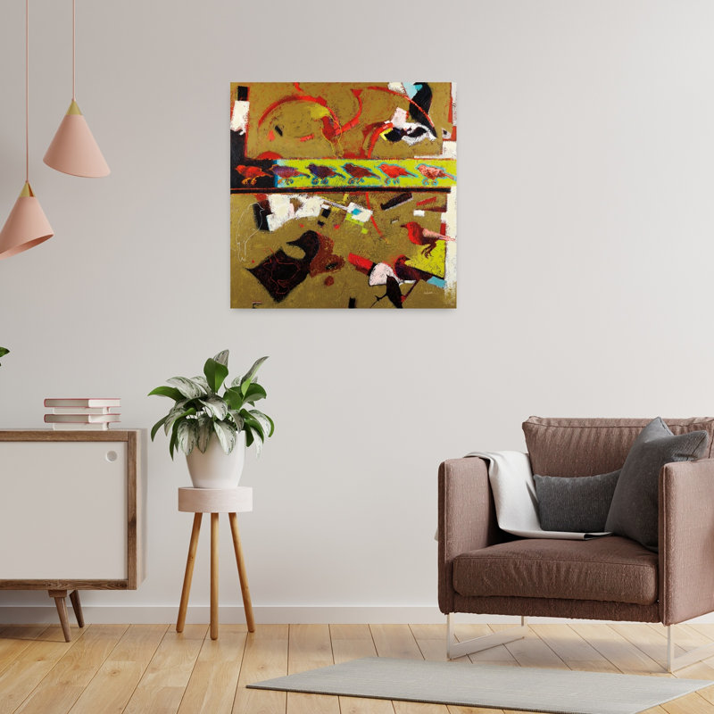 Art contemporain abstrait, direction gauche, H 24 po x l 24 po