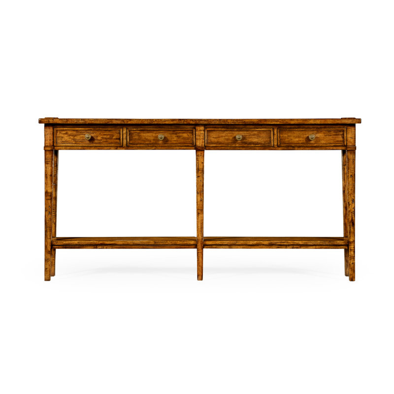 Casually Country 68'' W Solid Wood Console Table, Walnut Country Farmhouse