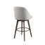 Tabouret de bar pivotant gris en bois massif - siège d'une hauteur de 30 po, ressorts à arc, repose-pieds à anneau en métal, pieds à hauteur d'assemblage requis, revêtement-116737634