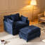 Fauteuil d'appoint surdimensionné avec repose-pieds, canapé-lit simple en nuage de chenille rembourré avec coussins pour le salon-701298997