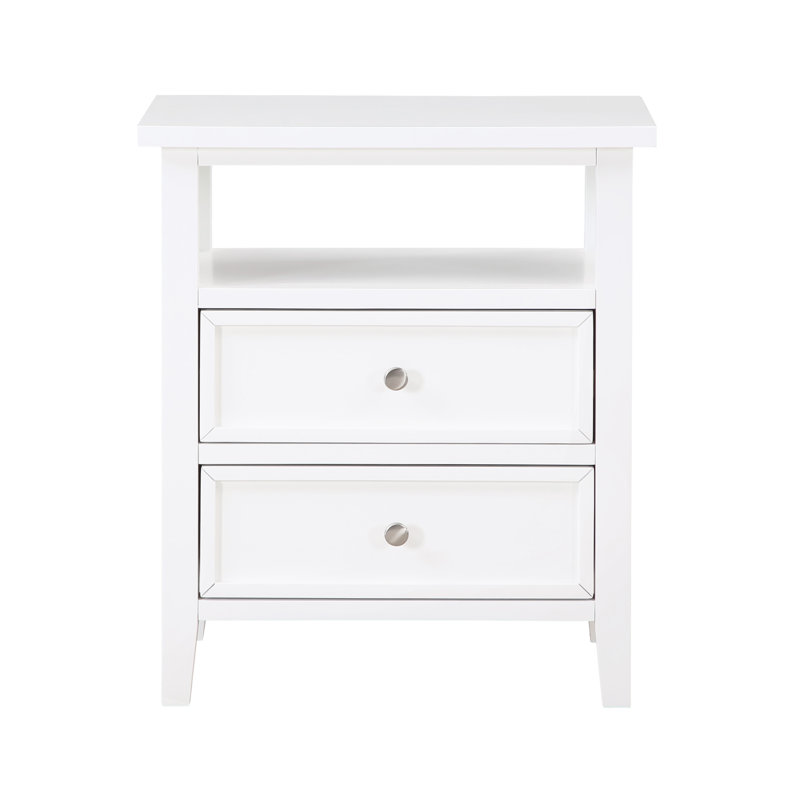 Table de chevet 2 tiroirs Weston White