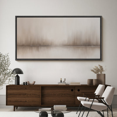 «Neutral Reflections Abstract», impression sur toile encadrée - décor minimaliste moderne