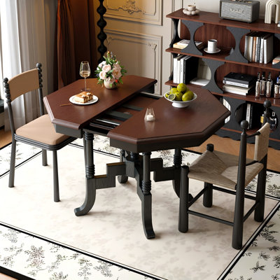 Table de salle à manger extensible 37,40 po en bois massif de forme octogonale à usage domestique