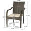 Chaises empilables pour l'extérieur, 4 pièces, résine brune, structure en fer, coussins d'eau, accoudoirs courbés, profondeur de 25,1 pouces, largeur de 30,06 po, hauteur de 35,47 po pour la terrasse, profondeur du produit, largeur, hauteur