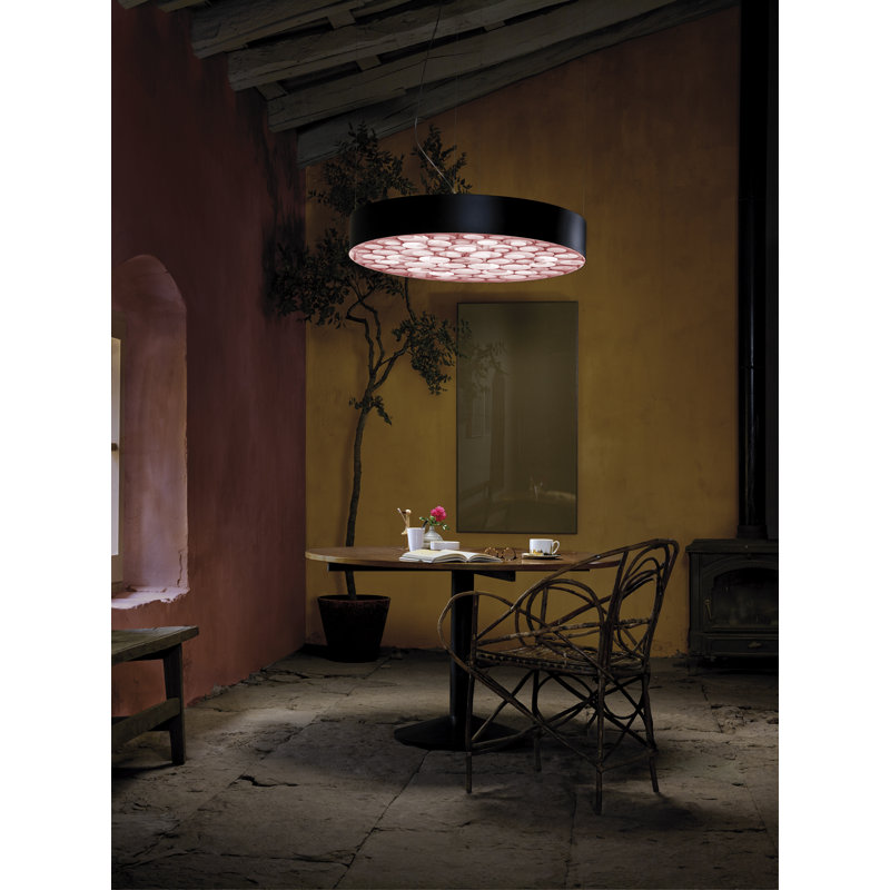 Spiro LED Chandelier, Black Outer, Pale Rose, 5.9" H x 29.5" W x 29.5" D