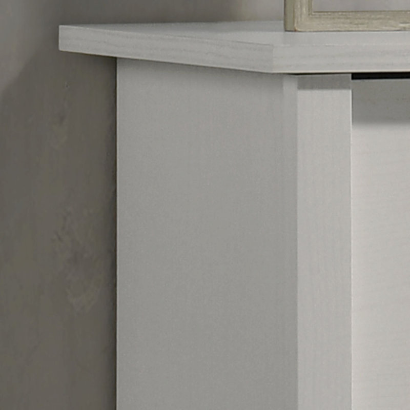 32"W 4-Drawer Chest With Silver Handles, White
