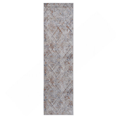 2X8 Beige / Geometric Runner Rug