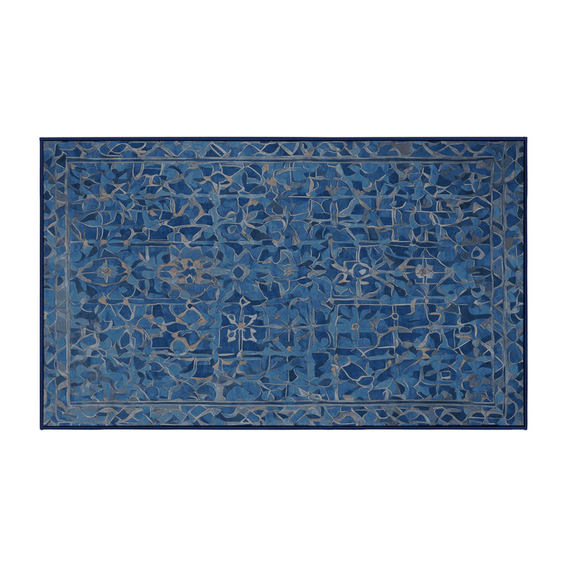 Machine Washable Gray Area Rug, Rectangle 5' x 8'