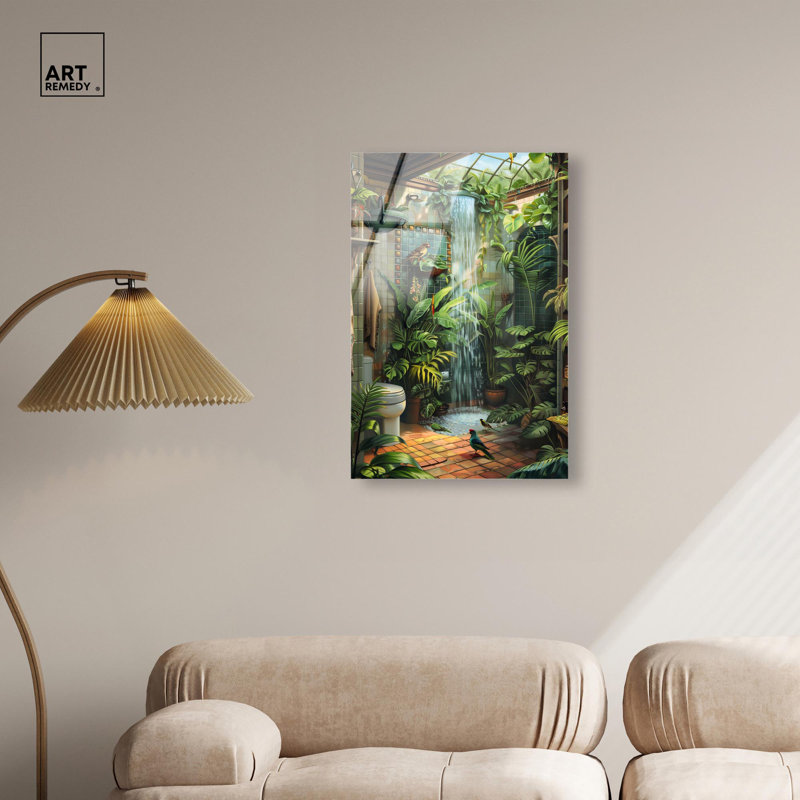 Art mural en verre acrylique sans cadre Waterfall, H 30 po x l 20 po