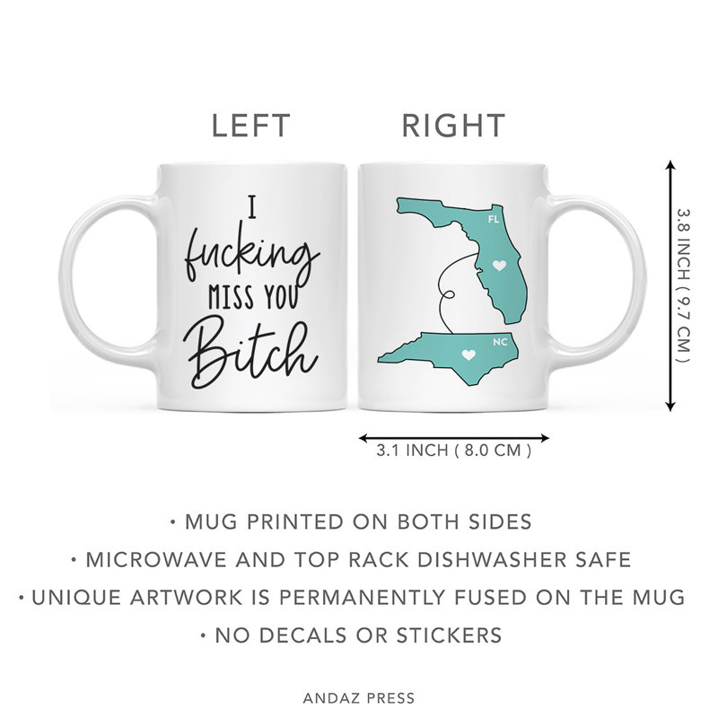 Ceramic Coffee Mug, Florida And North Carolina