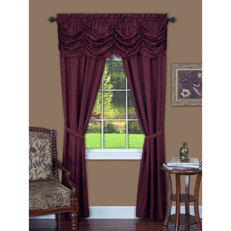 Panneau coulissant semi-transparent Annyssa, l 55 po x L 63 po, Bourgogne