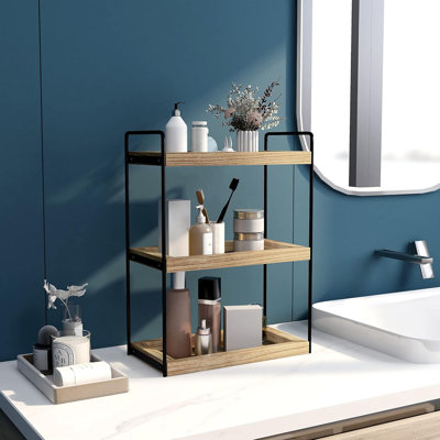 3 Tier Bathroom Counter Organizer,Countertop Bathroom Storage Shelf,Counter Tray And Vanity Organizer