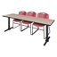 Neyland Cain T-Base training table and 2 Zeng stackable chairs-32520305-32520309-131241261