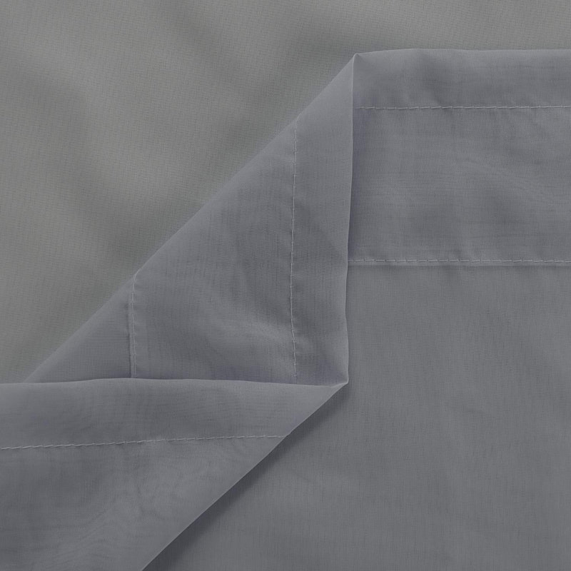 Voilage large avec passe-tringle, L 100 po x L 108 po, Gris foncé
